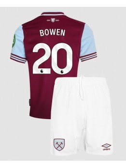 West Ham United Jarrod Bowen #20 Heimtrikotsatz für Kinder 2024-25 Kurzarm (+ Kurze Hosen)